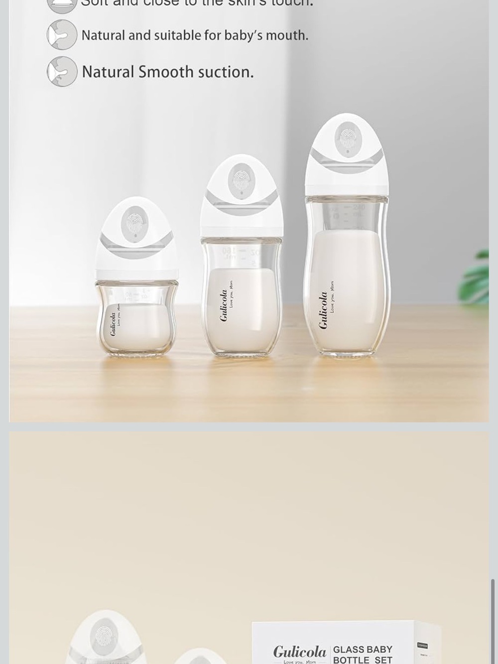Gulicola Glass Baby Bottle Set - NWT - Picture 6 of 6